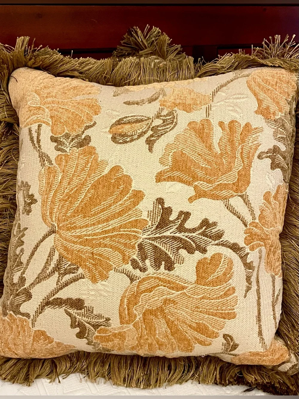 Arhaus Reversible Tapestry & Chenille Fringe Throw Pillows w/ Down Inserts - Set - Picture 12 of 16